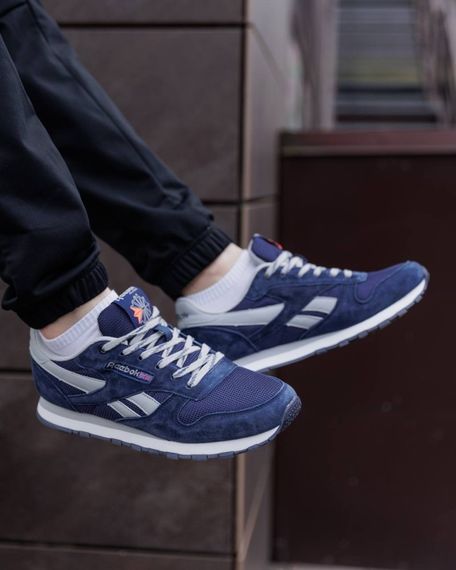 Кросівки верх - натуральна замша Reebok Classic сині | Зображення 2