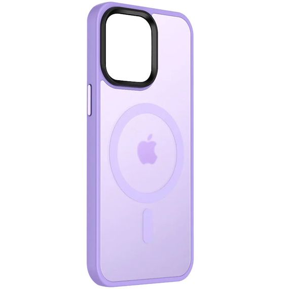 TPU+PC чохол Metal Buttons with MagSafe Colorful для Apple iPhone 14 (6.1") TPU+PC, Бузковий