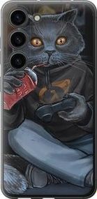 Чехол на Samsung Galaxy S23 gamer cat из силикона FCh_033288