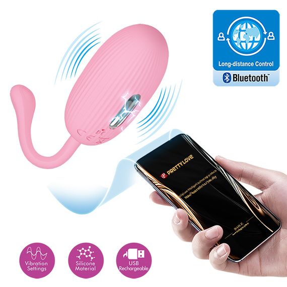 Віброяйце - Pretty Love Doreen Electric Shock Egg Light Pink (App) | Зображення 5