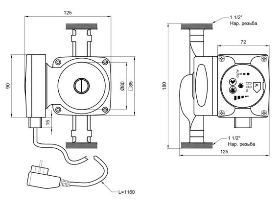Циркуляційний насос Thermo Alliance LPS-А 25/40/180, енергозберігаючий LPSA2540180 | Зображення 3