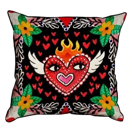Подушка з мішковини Жарко люблю 45x45 см (45PHB_22L001)
