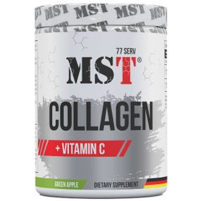 Хондропротектор (для спорту) MST Nutrition Collagen + Vitamin C 500 g /77 servings/ Green Apple