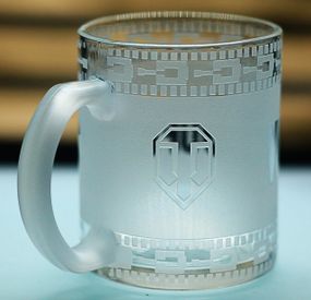 стеклянная чашка для чая 320 мл с гравировкой Уорлд оф Танкс World of Tanks подарок для танкиста WOT