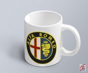 Чашка  з принтом авто логотип Alfa Romeo  (02010102024)