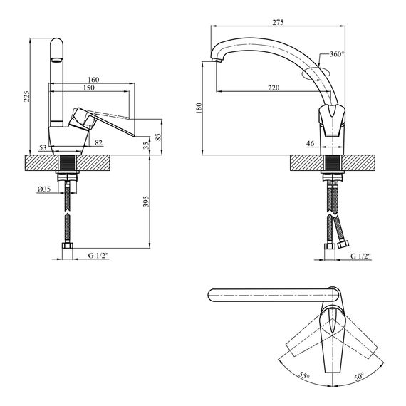 Змішувач для кухні Kroner KRM Odra - N035 (CV021219) | Зображення 2