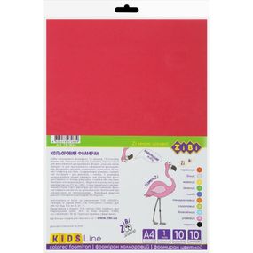 Набір кольорового фоамірана ZB.1834 А4, 10 кольорів 1 мм