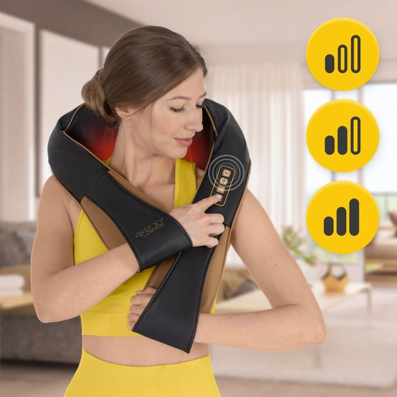 Накидка-масажер 4FIZJO Shiatsu Pro+ для шиї та спини Black/Gold (P-5907739312358) | Зображення 1