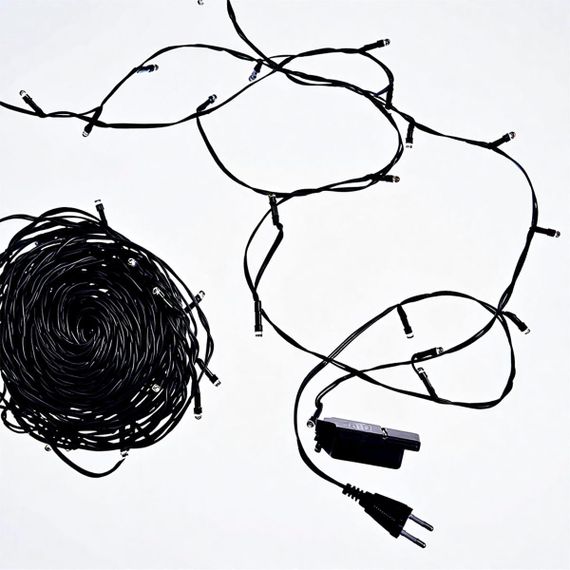 Новогодняя гирлянда комнатная нить 18 м 180 LED комнатная гирлянда черный провод Белый свет W180LED18MBW | Зображення 9