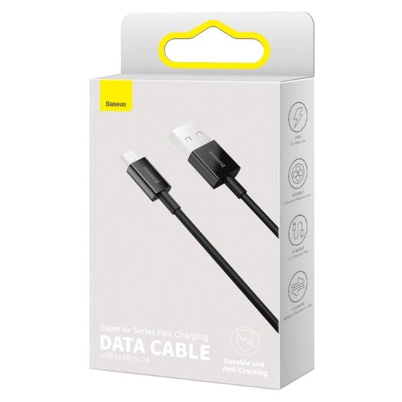 Кабель Baseus Superior Series Fast Charging Data Cable USB to Micro 2A 1m Black | Зображення 1