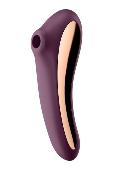 Вакуумний кліторальний стимулятор із вібрацією Satisfyer Dual Kiss, марсаловий Sex Aura | Зображення 2