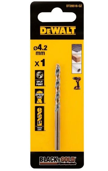 Свердло по металу DeWalt BLACK & GOLD HSS-G 4.2 мм (DT20518)