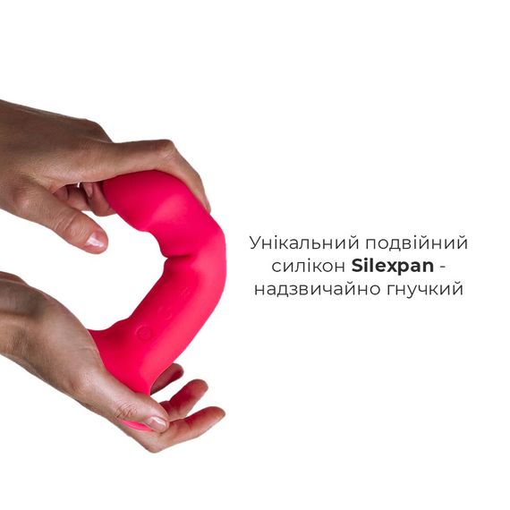 Двошаровий ділдо з вібрацією Adrien Lastic Hitsens 2 Pink, відмінно для страпона, макс діаметр 4 см, | Зображення 2