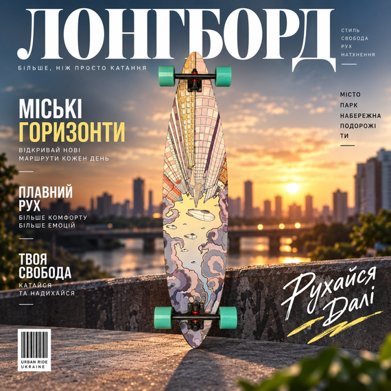 Лонгборд-крузер Cloudride Cruiser 78 для вуличного серфінгу 110×25 см — міський лонгборд для круїзингу | Зображення 7
