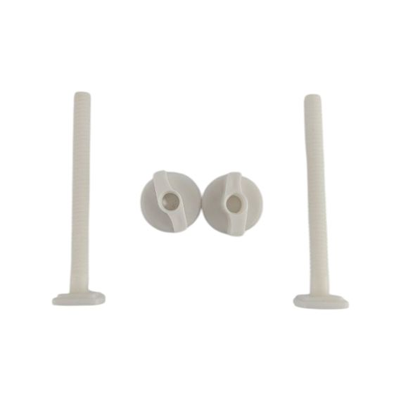 Крепление для крышки унитаза пластиковое (2 болта, 2 направляющие, 2 гайки)