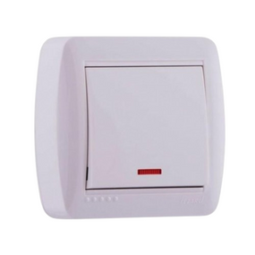 Вимикач з підствіткою білий (10шт/120шт) DEMET 711-0200-111