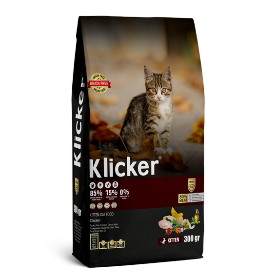 Сухий корм Klicker Холістик беззерновий для кошенят з Куркою 300 г