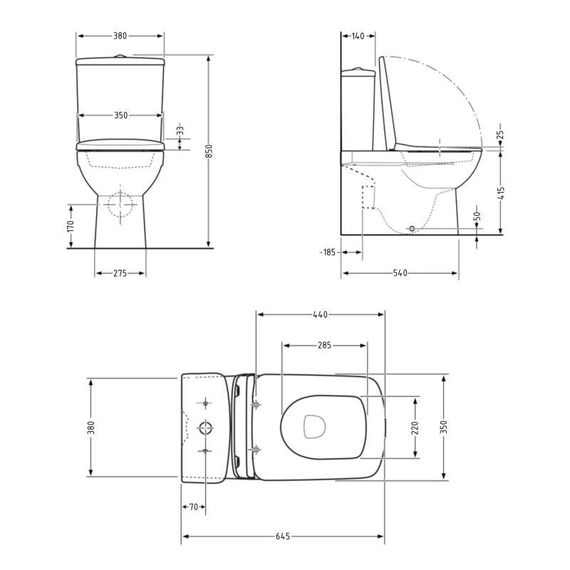 Унитаз напольный Qtap Crow Eco Ultra Quiet безободковый с седалием Soft-close QTCRO27W51030 | Зображення 1