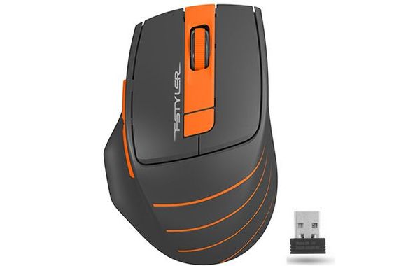 Миша бездротова A4Tech Fstyler FG30 (Orange),  USB, колір чорний+помаранчевий