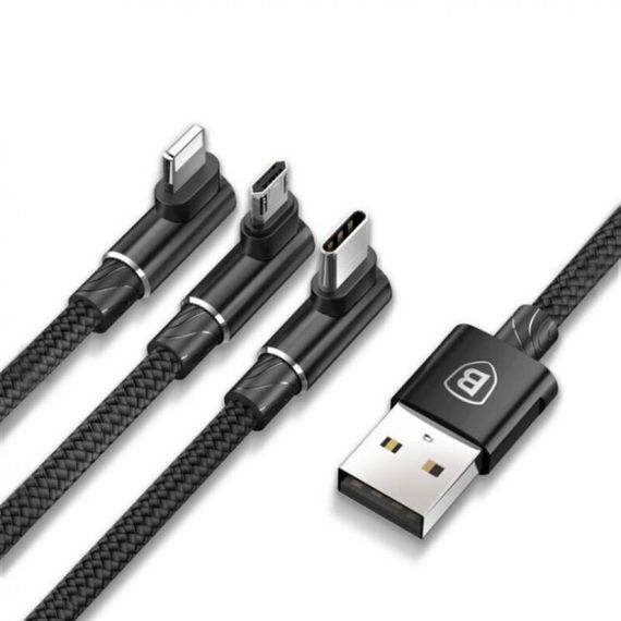 USB кабель 3-в-1 Micro / Lightning / Type-C Baseus MVP 1.2m 3.5A (33729-01_223) | Зображення 2