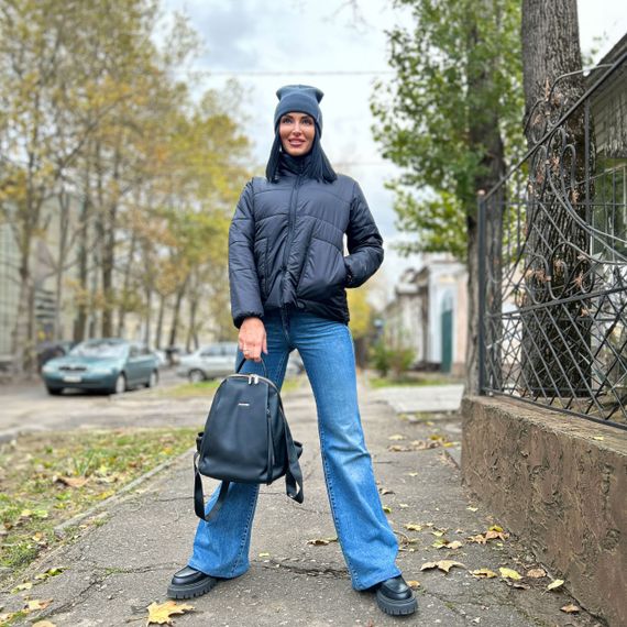 Женская демисезонная куртка короткая утепленная GF01219 цвет черный, размер 42/44 | Зображення 2