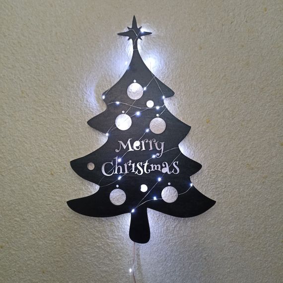 Панно декоративне картина на стіну Ялинка LED 16 кольорів пульт 375x570 acr-p000005 | Зображення 1