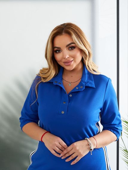 Женское спортивное платье длинное с разрезами MN141 цвет синий, размер 46/48 | Зображення 9