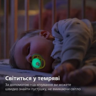 Пустышка Philips AVENT Ultra Air Нічна 18+ місяців 2 шт, блакитно-жовта (SCF376/32) | Зображення 3