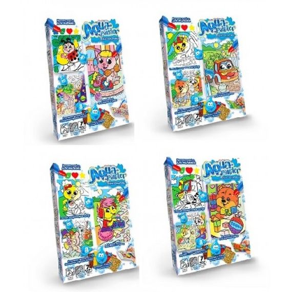 Набір креативної творчості Danko Toys Водна розфарбовка AQP-01-01U-02U-03U-09U