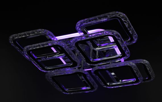 Люстра світлодіодна стельова LED світильник для квартири на стелю лед з пультом 26528 Хром 11х46х46 см. | Зображення 7