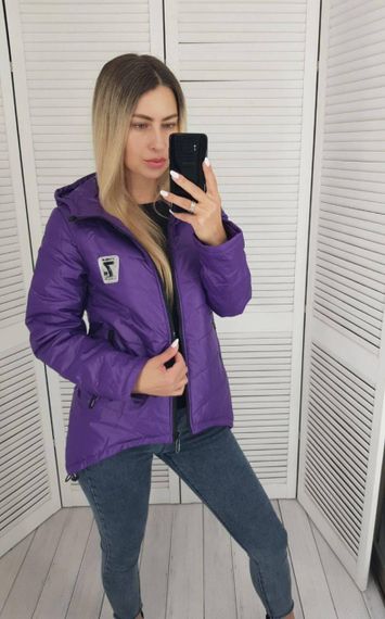 Жіноча демісезонна куртка з емблемою, арт.210/7, фіолет | Зображення 6