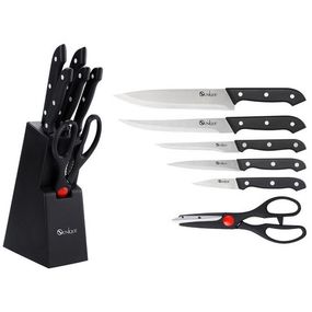 Набір кухонних ножів з ножицями та підставкою UNIQUE UN-1836 MI-85