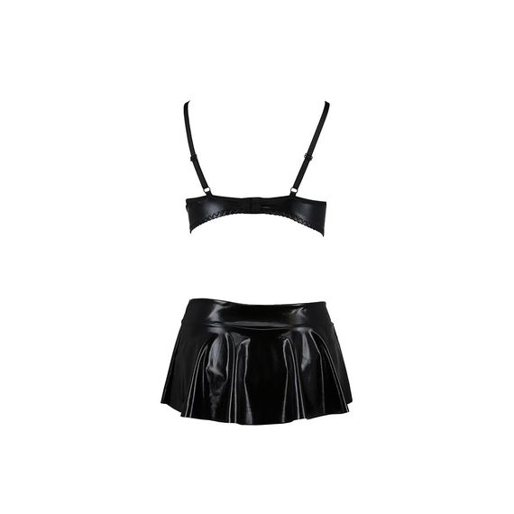 Комплект білизни під латекс Passion DEBY SET XXL/XXXL, black, ліф, мініспідничка, стрінги | Зображення 3