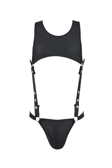 Чоловіче шкіряне боді Passion 056 ADAM L/XL Black, заклепки sexstyle | Зображення 2