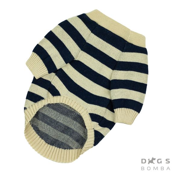 Светр в'язаний смугастий із серцем Y-249 | Зображення 2