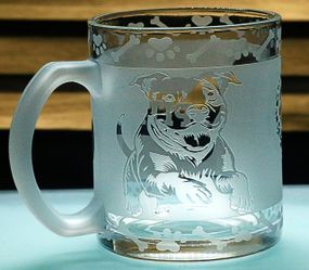 Стеклянная кружка Питбуль с гравировкой чашка для владельца собаки Подарок собачнику