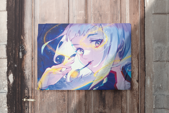 Плакат-постер з принтом Кавун Cyberpunk Edgerunners Кіберпанк Lucy Люсі, що біжать по краю, арт A4 ПЛ000748(A4)