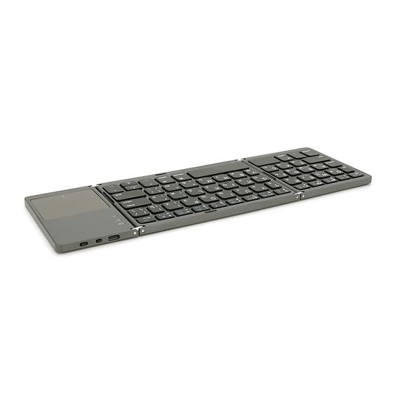 Клавіатура бездротова B033, розкладна, 64 клавіші, Touchpad, (Eng/Pyc), 2.4G, Gray, 300x98mm, Box | Зображення 4