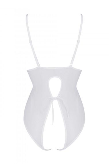 Боді з ажурним декором та відкритим кроком Passion URSULA BODY S/M, white sexstyle | Зображення 3