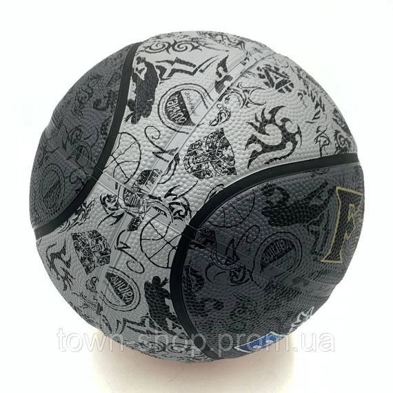 Мяч баскетбольный Fox ball №7 NE-BAS-1027, черно-серый | Зображення 1
