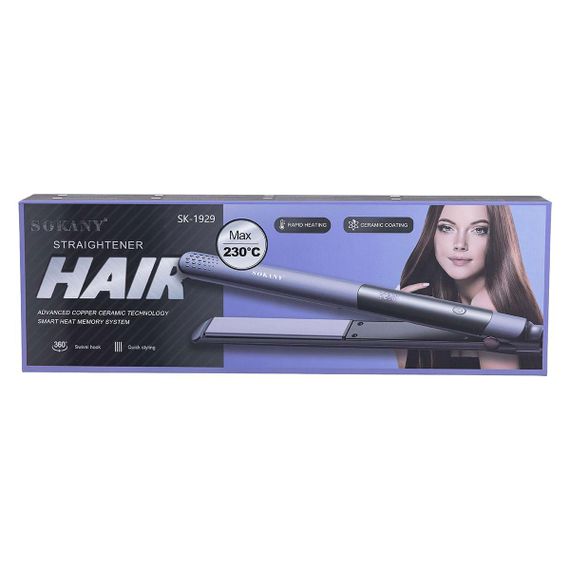 Випрямляч для волосся 50 Вт до 230 градусів, стайлер для вирівнювання волосся та завивки Sokany SK-1929 | Зображення 7