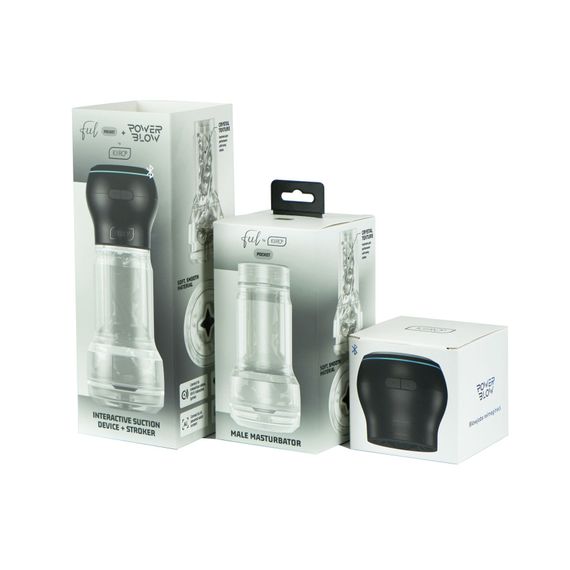 Мастурбатор Kiiroo Feel Pocket Crystal с всасывающей интерактивной насадкой PowerBlow Combo Set | Зображення 8