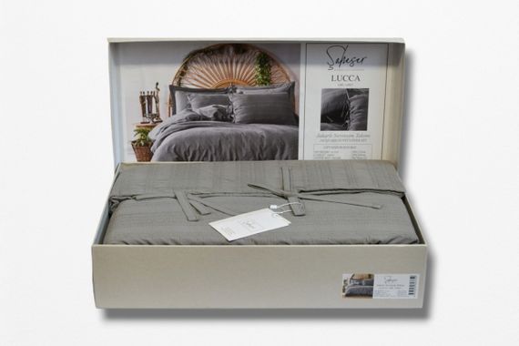 Постільна білизна Saheser Stonewashed Ranforce 200 х 220 см Lucca Gri | Зображення 4