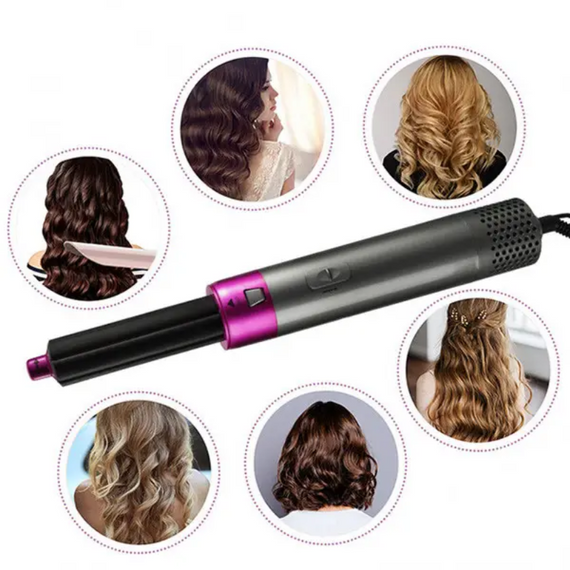 Фен-щітка мультистайлер для волосся 5 в 1 Hot Air Styler. Мультистайлер 5 в 1 Hot Air Styler для різних типів волосся з функціями | Зображення 7