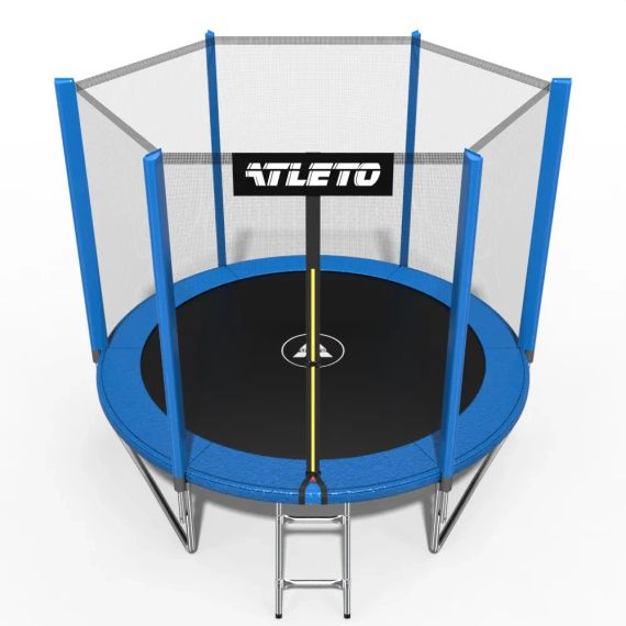 Батут детский Atleto 183 см с защитной сеткой и лестницей для дома и дачи синий 42400454 | Зображення 2