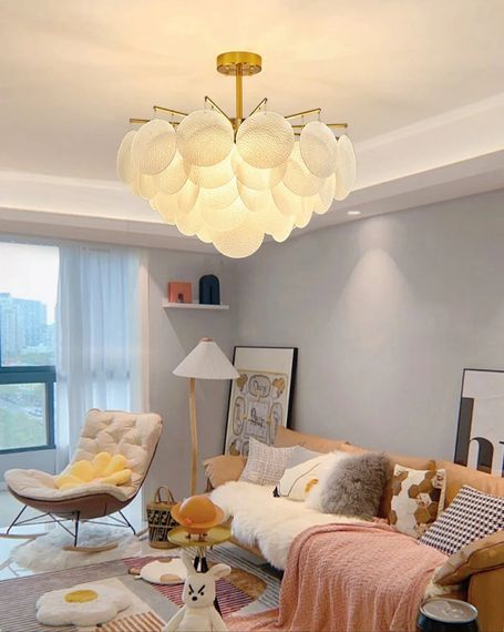 Люстра стельова на 6 лампочок 27514 Латунь 62-92х82х82 см. | Зображення 3