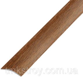 Пороговая планка разных цветов 50*3 мм полукруглая ламинированная 90, орех лесной