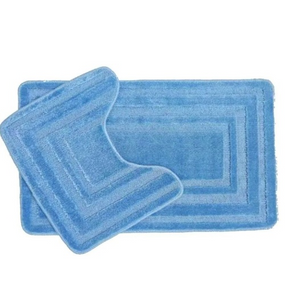 АКЦІЯ Набір килимків для ванної 2шт 40*50см+50*80см Рамка Econom синій + Фіранка PEVA Дариана