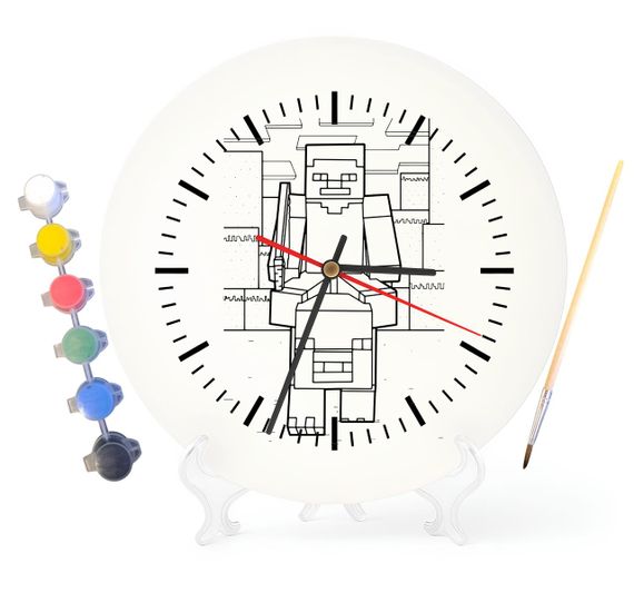 Детский набор для творчества часы раскраска Воинственный Моб 30 см (Г0178)