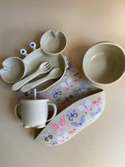 Набір дитячого силіконового посуду Краб Капучино | Зображення 1